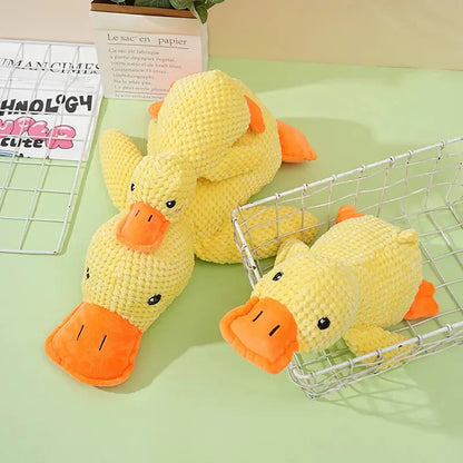 Plush Companion Sleeping Duck Dog Toys for Small Large Dogs Bite Resistant Teeth Grinding Sound Relief Duck Sound Toy Ai-TechWorld 