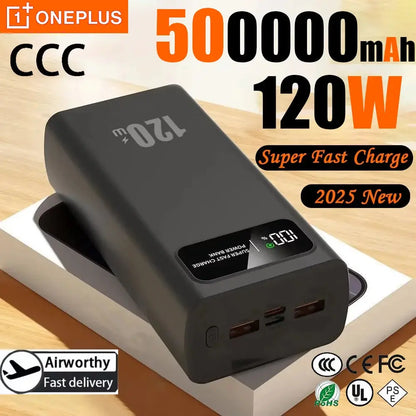 ONEPLUS 500000mAh 120W Super Fast Charging Power Bank High Capacity Battery CCC Certification Power Bank 3C For Iphone Xiaomi Ai-TechWorld 