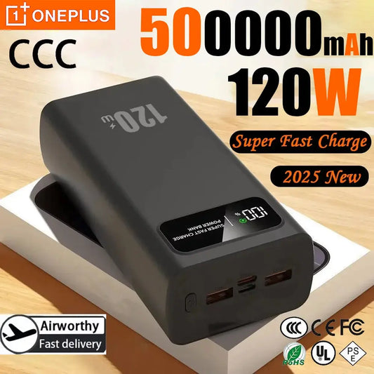 ONEPLUS 500000mAh 120W Super Fast Charging Power Bank High Capacity Battery CCC Certification Power Bank 3C For Iphone Xiaomi Ai-TechWorld 