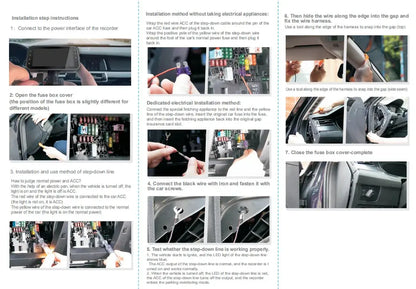 Car Dash Cam 4 Channel Black Box WiFi Driving Camera FHD 1080P Front Left Right Rear Night Vision Loop Recording add Hardwirekit Ai-TechWorld 