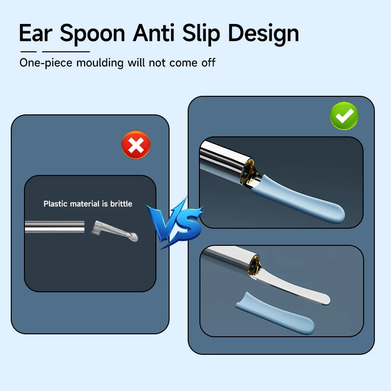 WiFi Endoscope 4.2mm 1080P Ear Picker Camera with Ear Spoon Base for iOS/Android Ear Cleaning Otoscope with Ear Wax Removal Tool Ai-TechWorld 