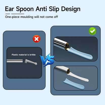WiFi Endoscope 4.2mm 1080P Ear Picker Camera with Ear Spoon Base for iOS/Android Ear Cleaning Otoscope with Ear Wax Removal Tool Ai-TechWorld 