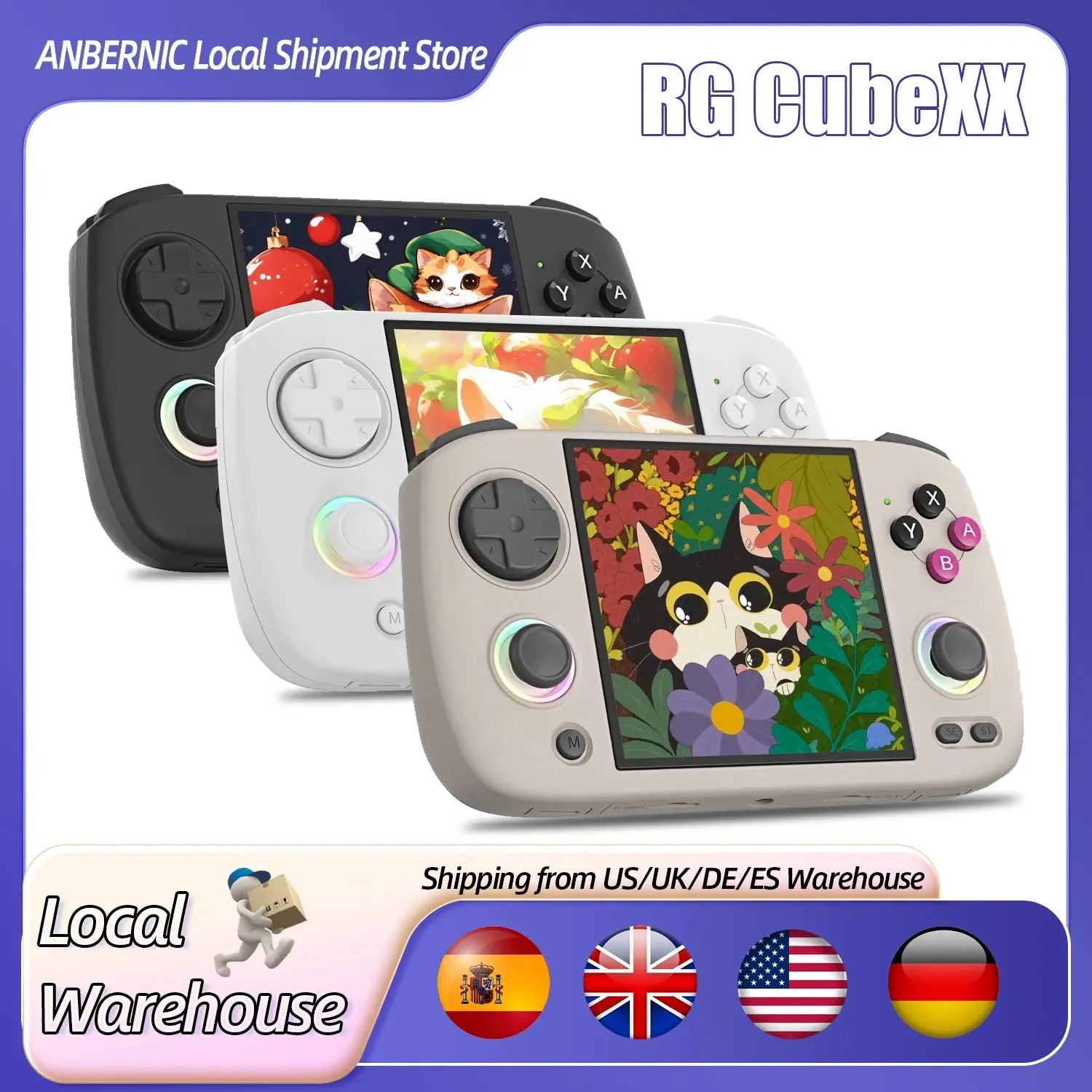 Anbernic RG CubeXX Retro Handheld Game Console 3.95 Inch IPS Screen Linux System Built-in 64G TF Card 5056 Games Support HD Out Ai-TechWorld 