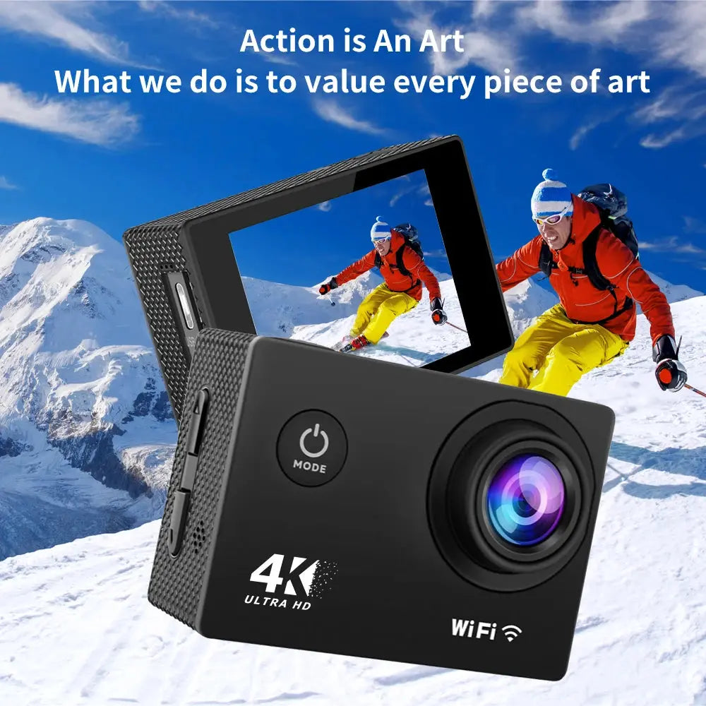 Action Camera Ultra HD 4K 16.0MP Wi-Fi 2.0" Screen 170D Webcam Ai-TechWorld 