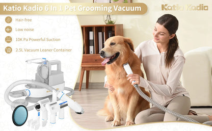 Pet Grooming Kit,5in1 Dog Grooming Kit with 2 Suction Mode,Low Noise Dog Hair Remover,Dog Vacuums for Hair Cleaning for Shedding Ai-TechWorld 