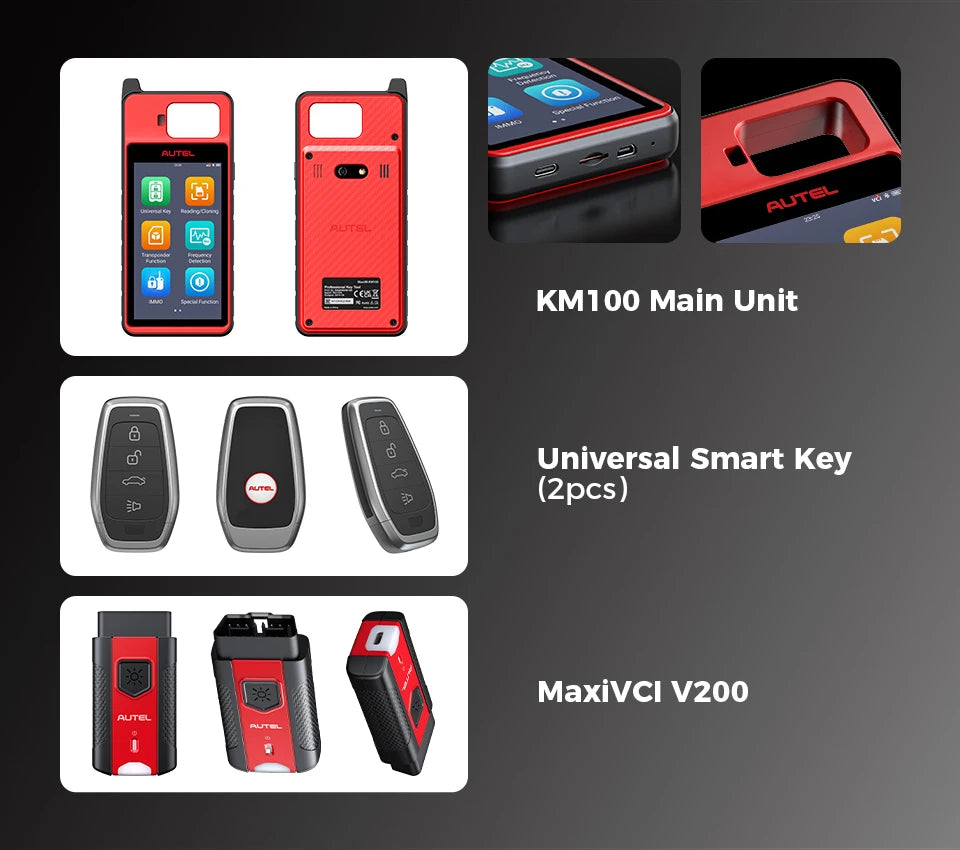 Autel MaxiIM KM100E Key Fob Programmer Immobilizer Tool Key Creation IMMO Learning Chip Read Write Cloning Frequency Detection Ai-TechWorld 