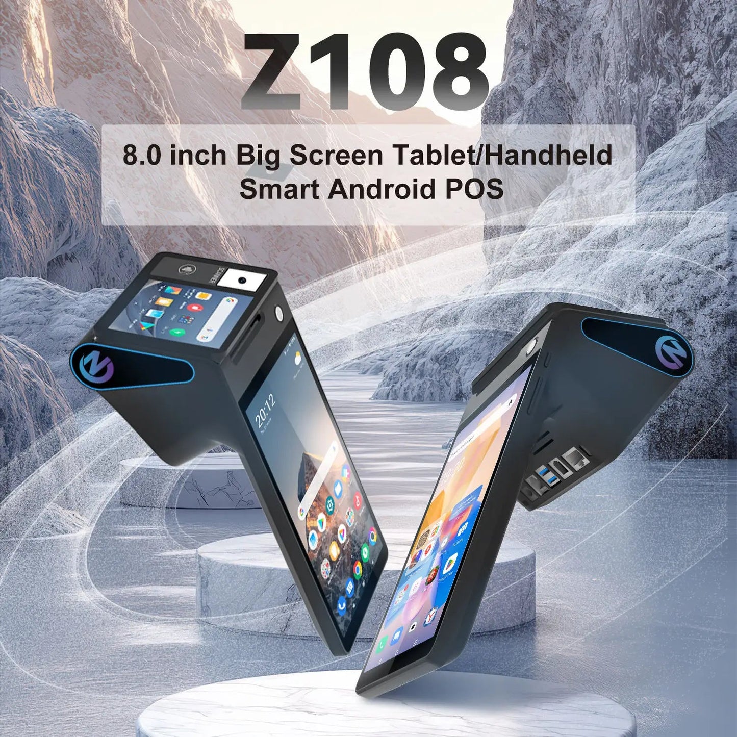 Z108 Android 14 Dual-Screen Desktop Tablet Cash Register with 8" Touch Display NFC Scanner 58/80mm Thermal Printer POS Terminal Ai-TechWorld   ai-techworld