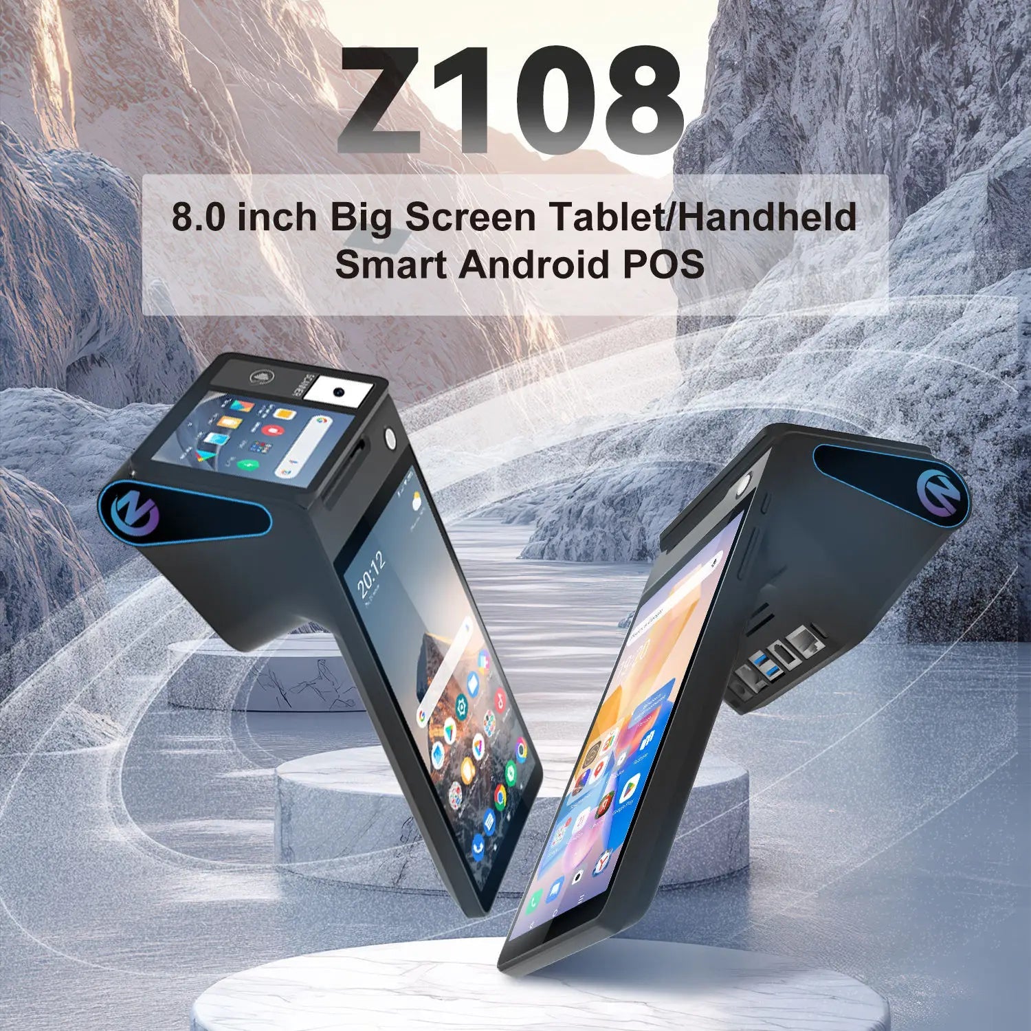 Z108 Android 14 Dual-Screen Desktop Tablet Cash Register with 8" Touch Display NFC Scanner 58/80mm Thermal Printer POS Terminal Ai-TechWorld   ai-techworld
