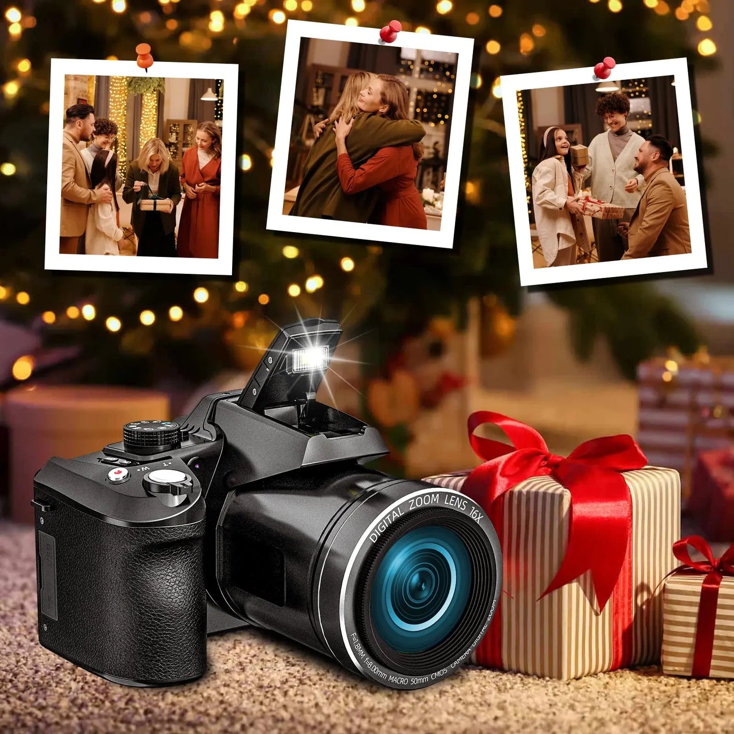 NBD 64MP Digital Camera for Photography, 4K Vlogging Camera with 3’’ Flip Screen,16X Digital Zoom,2 Batteries, 32GB TF Card Ai-TechWorld 