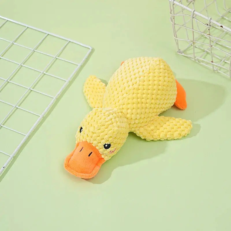 Plush Companion Sleeping Duck Dog Toys for Small Large Dogs Bite Resistant Teeth Grinding Sound Relief Duck Sound Toy Ai-TechWorld 
