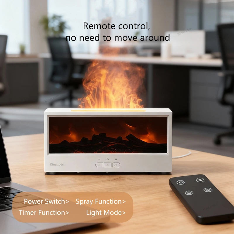 New Creative Fireplace Aromatherapy 150 Waterless Auto Off Colorful Flame Aerial Humidifier with a gift for remote home bedrooms Ai-TechWorld   ai-techworld