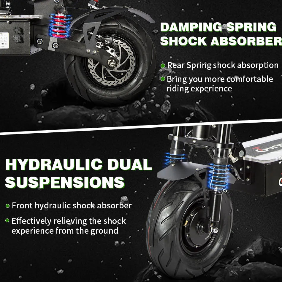 X13 inch 10000W Dual Motor 72V40Ah 60V50Ah Battery Electric Scooter Max Speed 120km/h Range 120km LCD Display Foldable Escooter Ai-TechWorld 