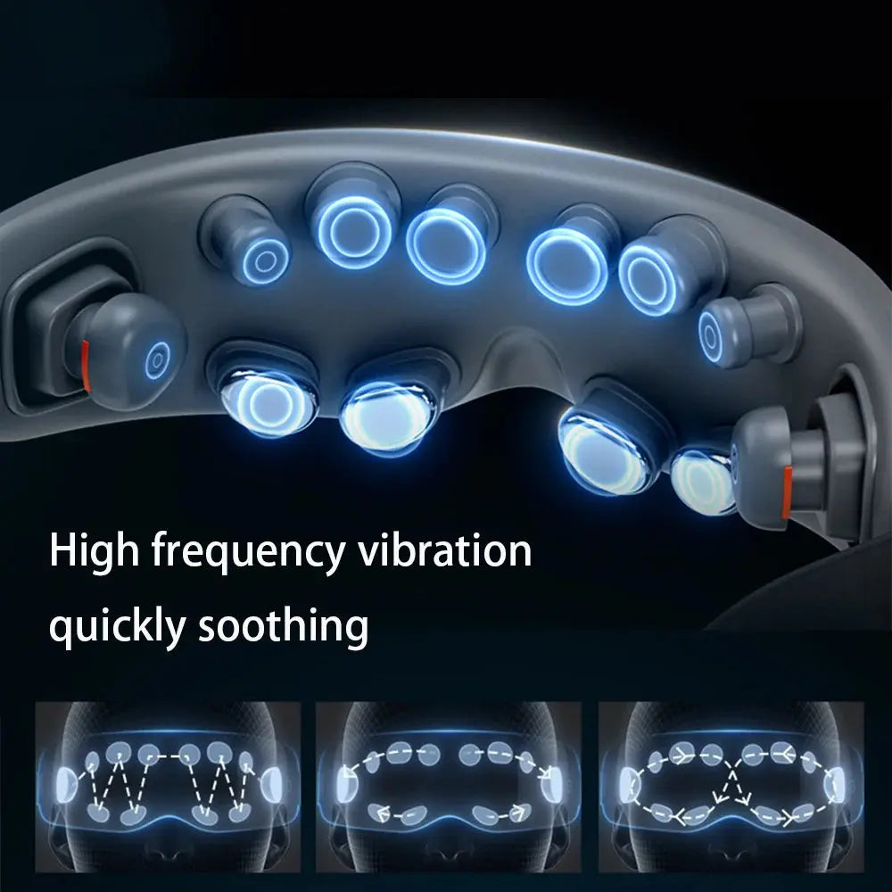 New Eye Massage Device Heating Vibration Eye Massage Instrument Acupressure Eye Massager With 12 Massage Heads Super Relax Ai-TechWorld 