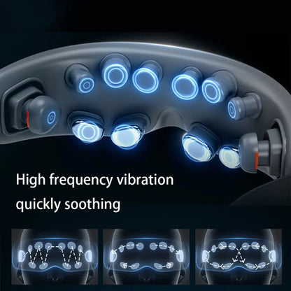New Eye Massage Device Heating Vibration Eye Massage Instrument Acupressure Eye Massager With 12 Massage Heads Super Relax Ai-TechWorld 
