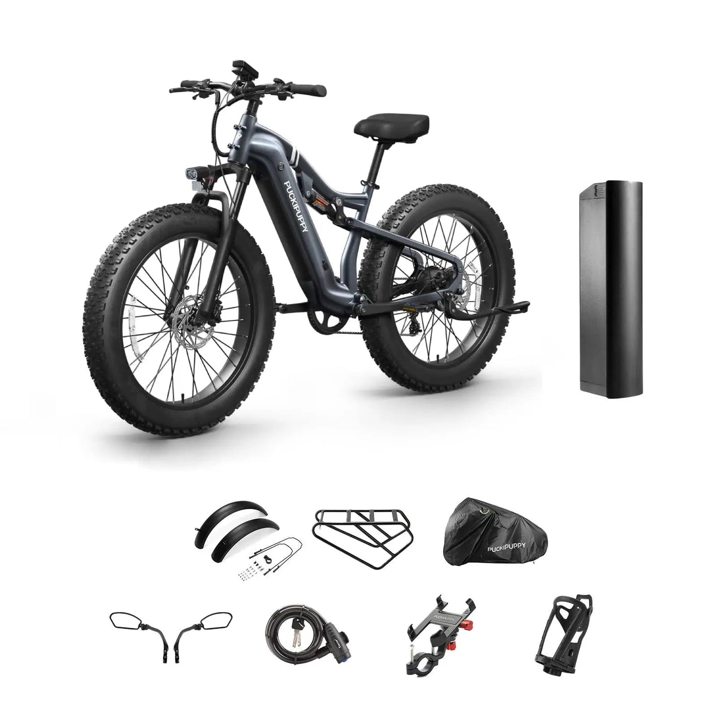 PUCKIPUPPY Labrador pro Electric Bike 1350W Peak 48V 20AH Battery Ebike 26" Fat Tire Electric Mountain Bike 2-Year Warranty Ai-TechWorld 