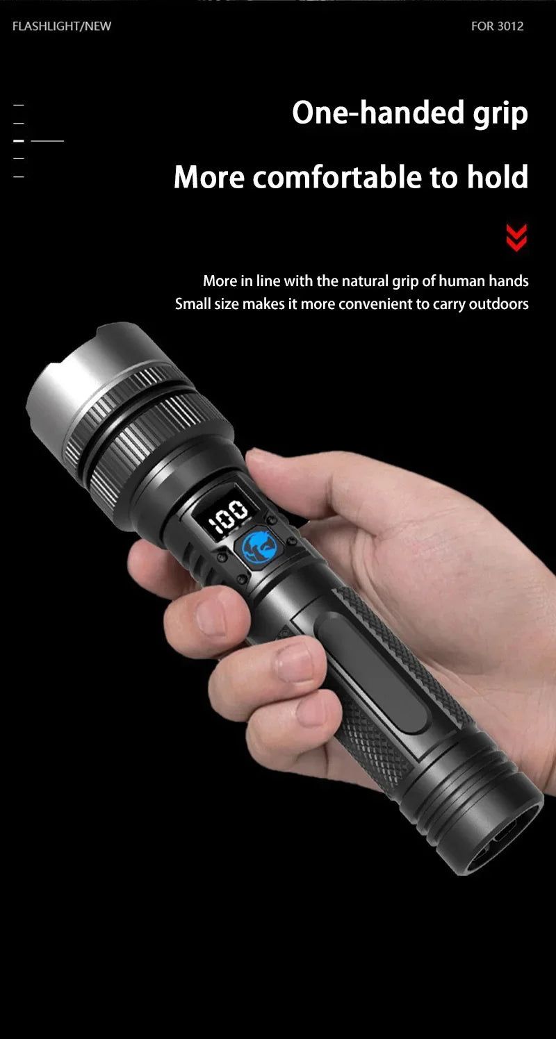 Xiaomi 1000000LM Super Bright LED Flashlight Rechargeable USB-C Digital Display IPX8 Waterproof Long Lasting Camping Emergency Ai-TechWorld 