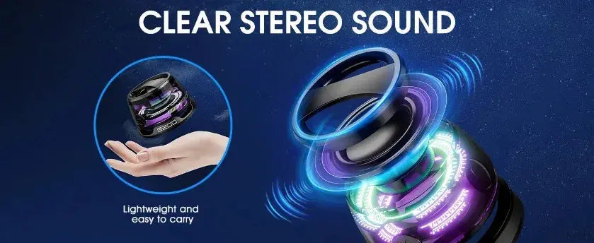 XIKCU Portable Mini Travel Stereo Outdoor Magnetic Bluetooth Speaker Wireless with RGB Color Light and Phone Holder for ios Ai-TechWorld 