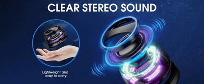 XIKCU Portable Mini Travel Stereo Outdoor Magnetic Bluetooth Speaker Wireless with RGB Color Light and Phone Holder for ios Ai-TechWorld 