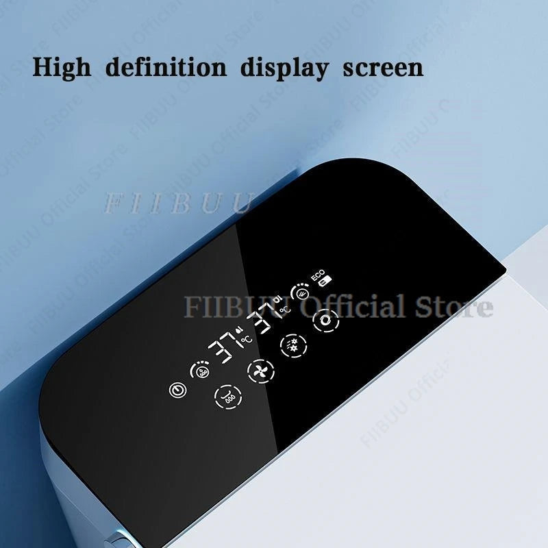 Luxury Smart Toilet Built In Water Tank Toilet Heated Seat Elongated Toilet Blackout Food flush Night Light Built-in Bidet Seat Ai-TechWorld 