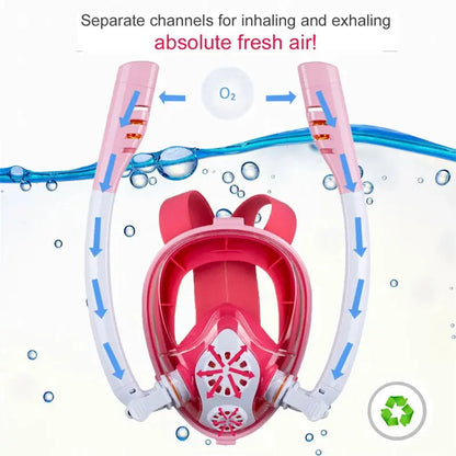 Snorkeling Mask Double Tube Silicone Full Dry Diving Mask Adult Swimming Mask Diving Goggles Self Contained Underwater Breathing Ai-TechWorld 