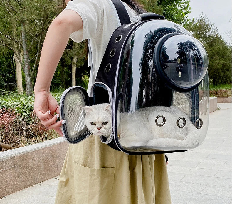 Pet Cat Carrying Bag Space Pet Backpacks Breathable Portable Transparent Backpack Puppy Dog Transport Carrier Space Capsule Bags Ai-TechWorld 