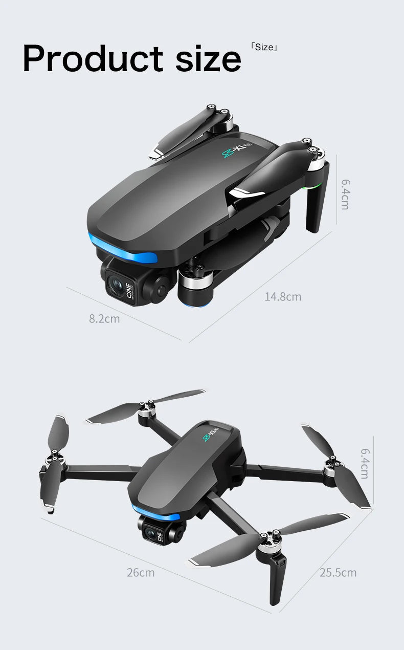 2025 New S-X1 Drone With 8K HD Camera 3-Axis Gimbal 5G GPS Anti-Shake Brushless Quadcopter For Aerial Photography And Video Gift Ai-TechWorld 