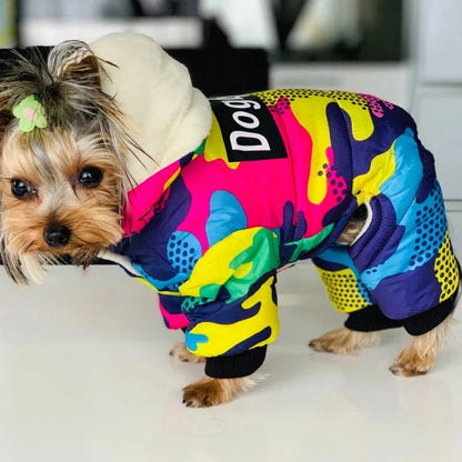 Thicken Warm Dog Jumpsuit Winter Pet Dogs Clothes for Chihuahua Coat Waterproof Hoodie Puppy Overalls Poodle Jacket Pet Apparel Ai-TechWorld 