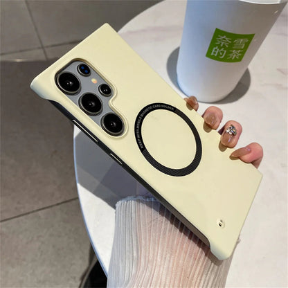 Luxury For Magsafe Thin PC Matte Frameless Phone Case For Samsung S24 S25 Ultra Edge S23 FE S22 S21 S20 S10 S9 Plus Back Cover Ai-TechWorld 