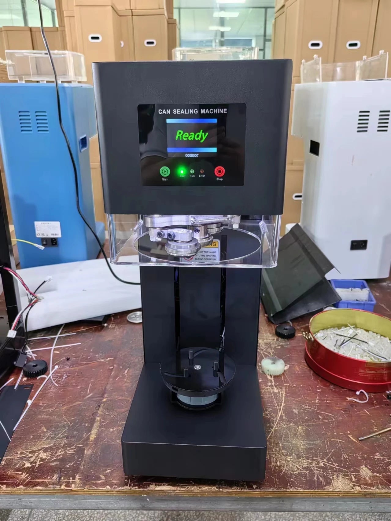 New Technique 5S Intelligent Can Sealing Machine Automatic Lifting And Lowering Non Rotary Plastic PET Tin Jar Beer Cans Seamer Ai-TechWorld 