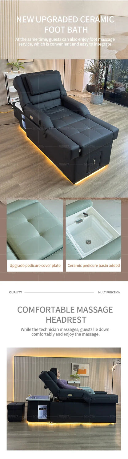 Factory Custom Made Hair Washing Bed for Hair Salon, Head Spa, Pedicure, Foot Massage, Hair Washing Chair. Ai-TechWorld 