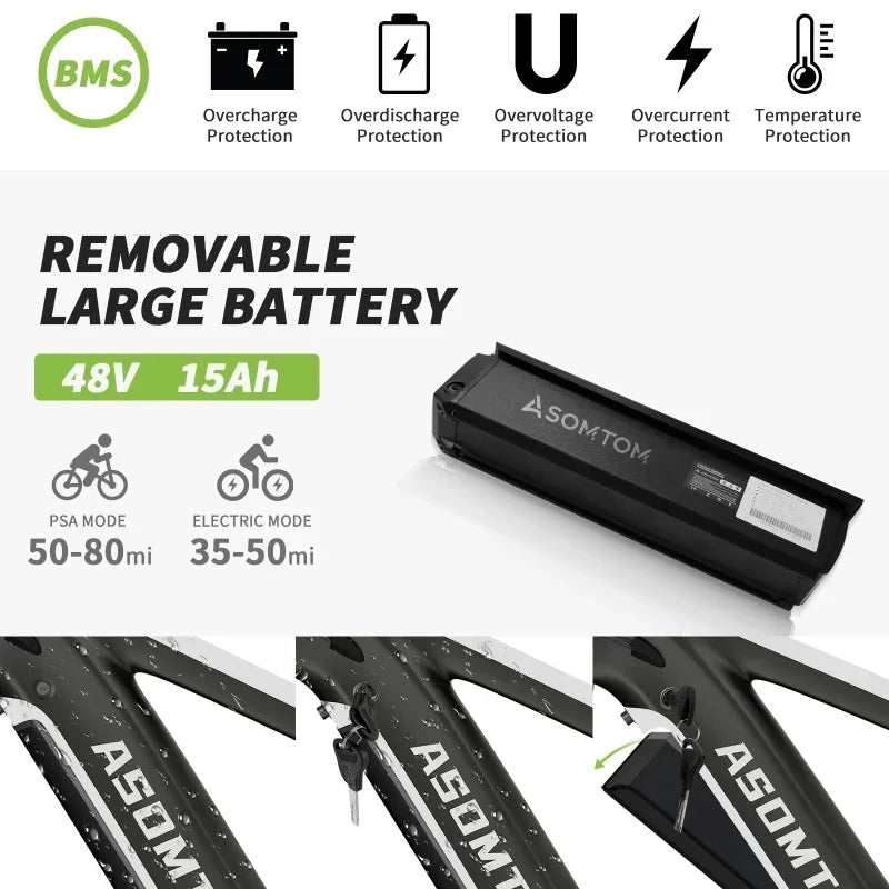 Electric Bike SR6 750W motor 48V16AH Battery Adult Electric Bicycle Hydraulic Brake 26 Inch Fat Tire mountainoff-road E-bike Ai-TechWorld 