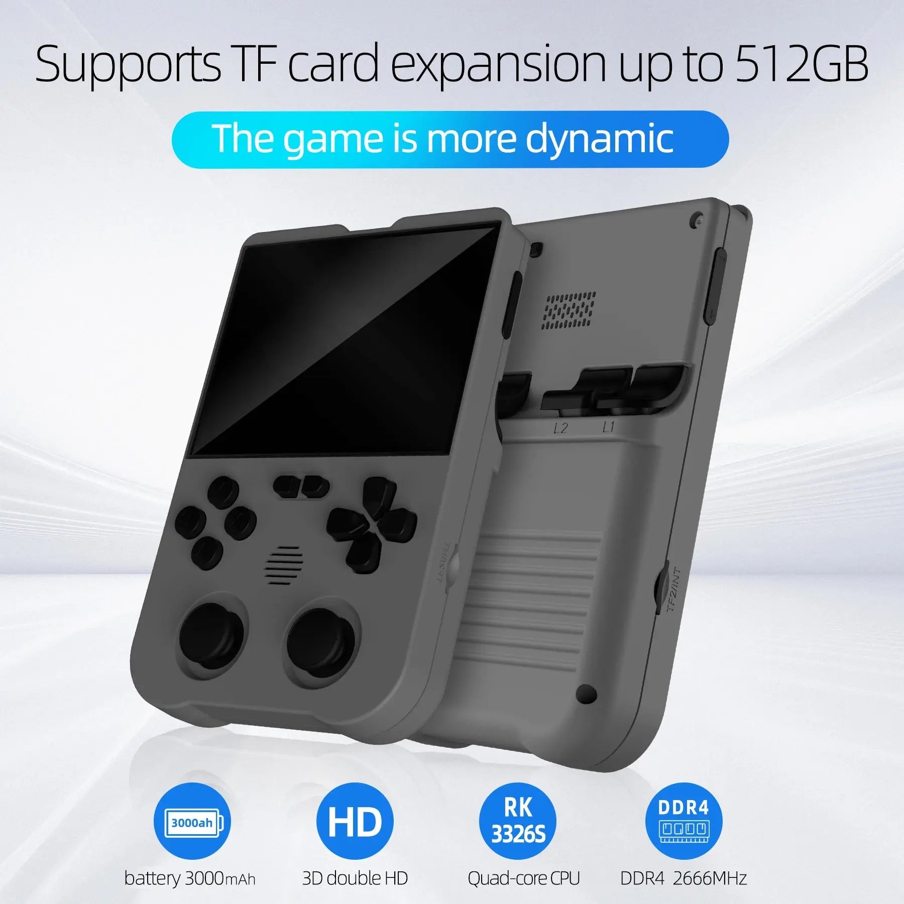 Ampown XU10 Handheld Game Console 3.5" IPS Screen 3000mAh Battery Linux System Built-in Retro Games Portable Video Game Console Ai-TechWorld 