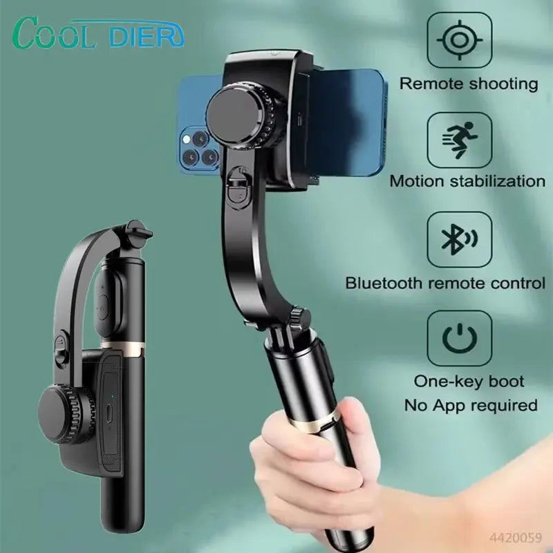 COOL DIER 2023 NEW Phone Gimbal stabilizer Wireless Bluetooth selfie stick tripod Stabilizer holder bracket For Smartphone live Ai-TechWorld 