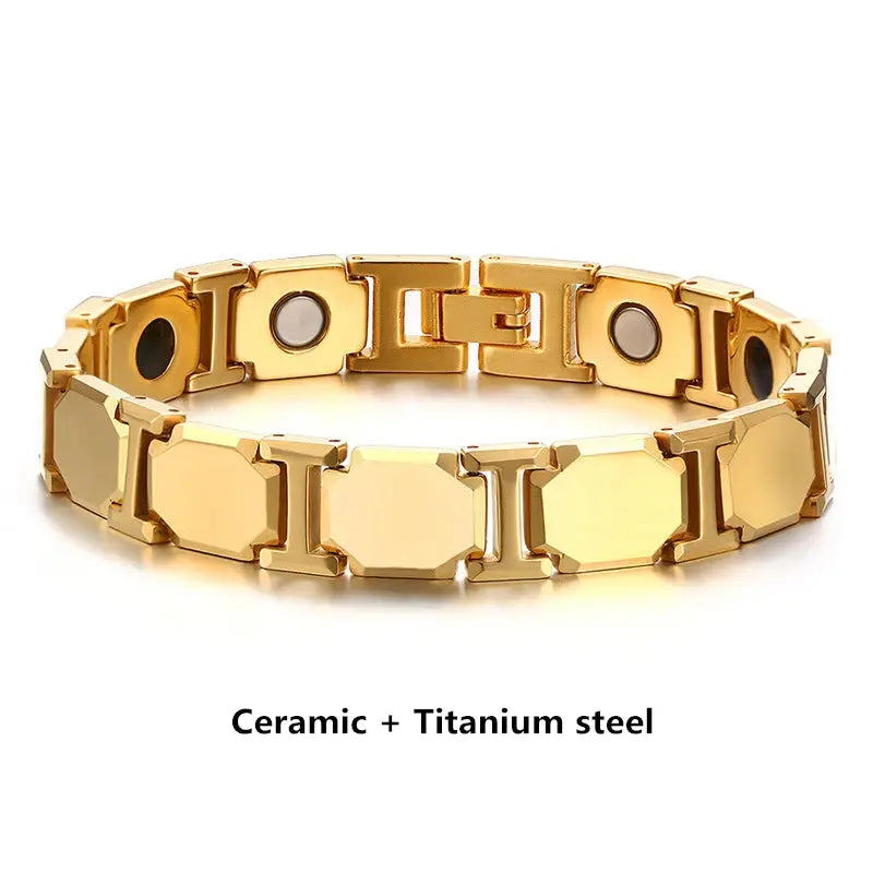 Titanium Steel Ceramic Energy Bracelet Stainless Steel Zirconia Couple Ceramic Bracelet Ai-TechWorld 