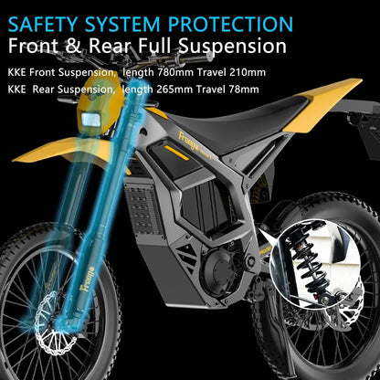 NEW Electric Dirt Bike Mid-Drive Motor 72V/40AH/8000W(Peak) 53MPH Electric Motorcycle Bike 380N.m Fast Charging Off-Road Bike Ai-TechWorld 