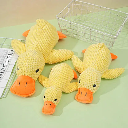 Plush Companion Sleeping Duck Dog Toys for Small Large Dogs Bite Resistant Teeth Grinding Sound Relief Duck Sound Toy Ai-TechWorld 
