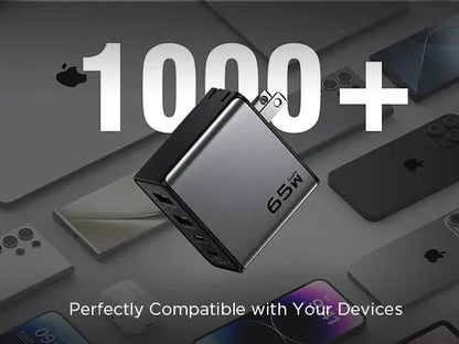 PISEN 65W 4-Port GaN Charger w/ 4FT C-C Cable, Fast Charge for MacBook, iPhone 16-14, iPad, Galaxy S24, Pixel 8, Steam Deck Ai-TechWorld 