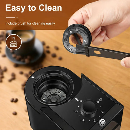 Automatic Burr Mill Coffee Grinder Electric Coffee Bean Grinding With 28 Adjustable Gears for Espresso French Press Drip Coffee Ai-TechWorld 
