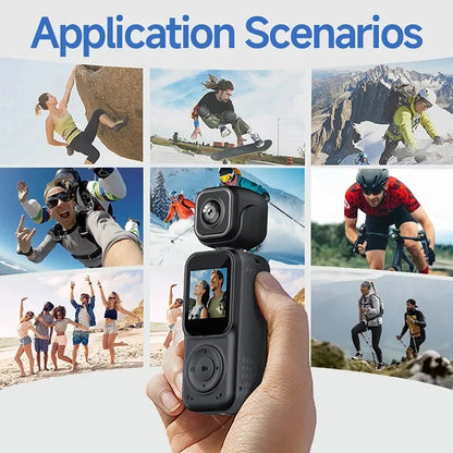4K Dual lens Pocket Camera WIFI Vlog Camera Outdoor DV 180° Rotatable Anti-shake Bodycam Sports Action Portable Recorder Ai-TechWorld 
