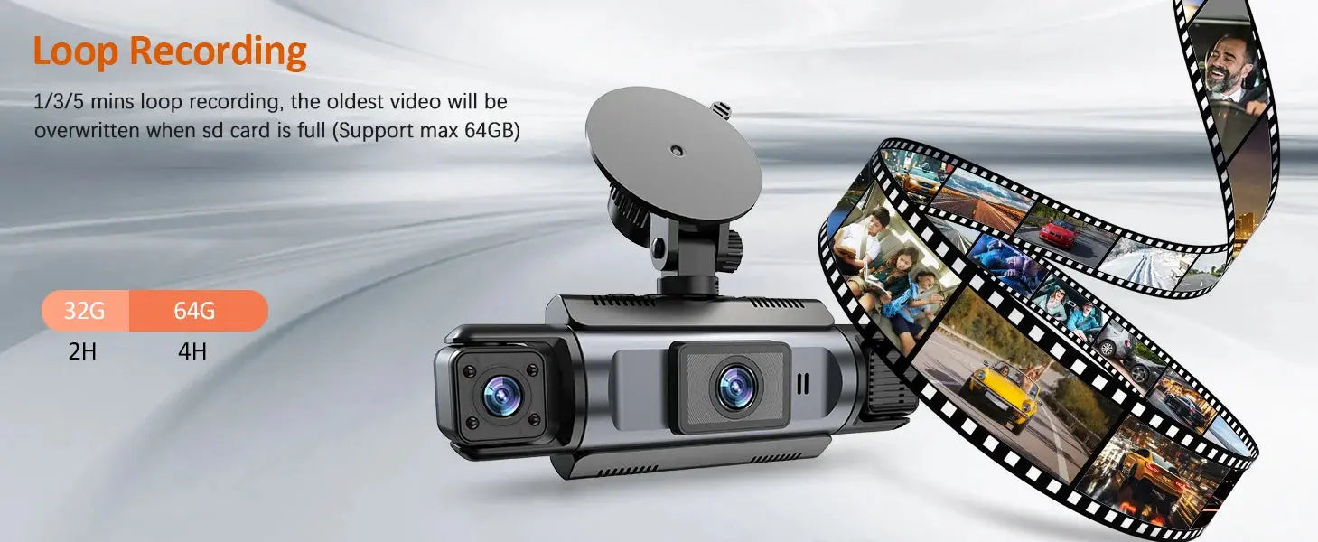 Car Dash Cam 4 Channel Black Box WiFi Driving Camera FHD 1080P Front Left Right Rear Night Vision Loop Recording add Hardwirekit Ai-TechWorld 