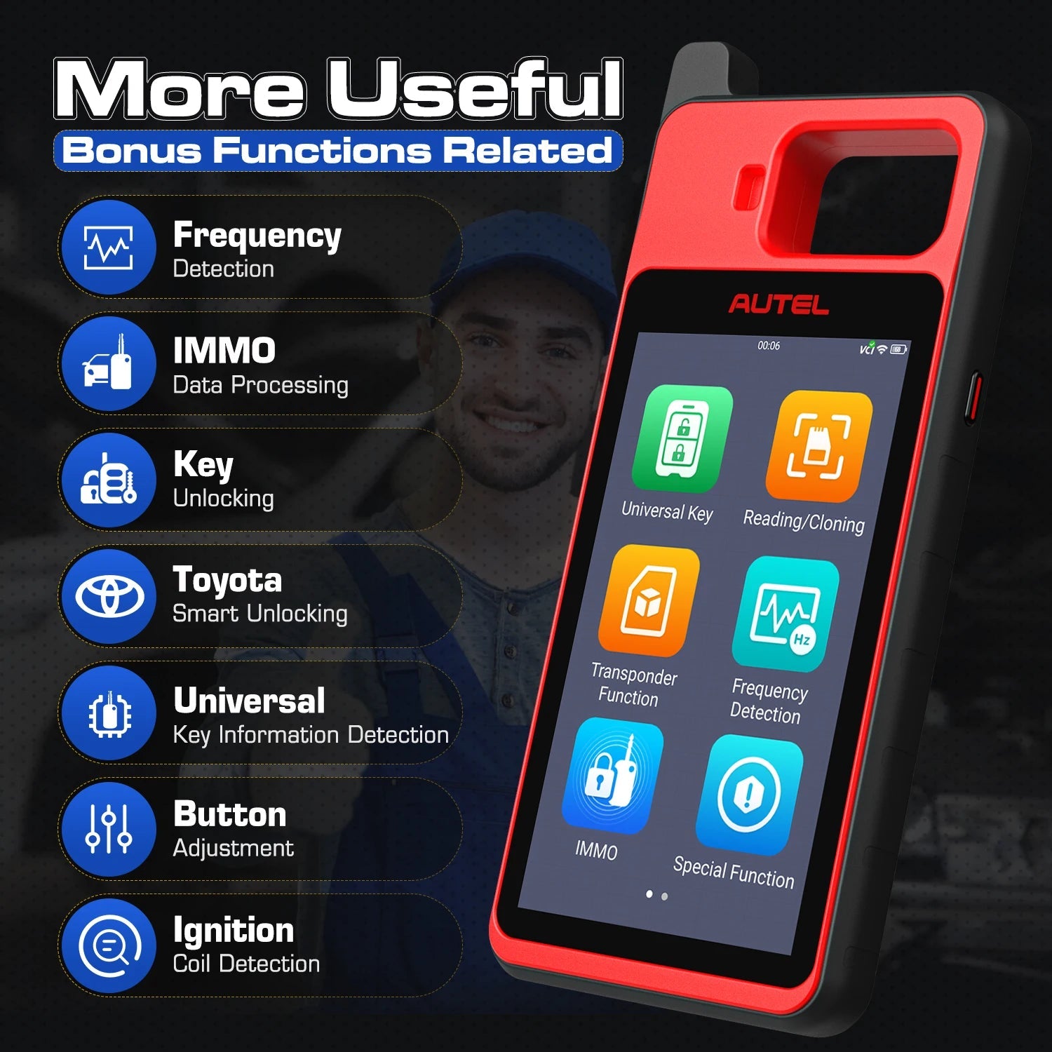 Autel MaxiIM KM100 Advanced One-Minute Key Generation Tool IMMO Key programming Key Renewal and Transponder Editing PK IM508S Ai-TechWorld 