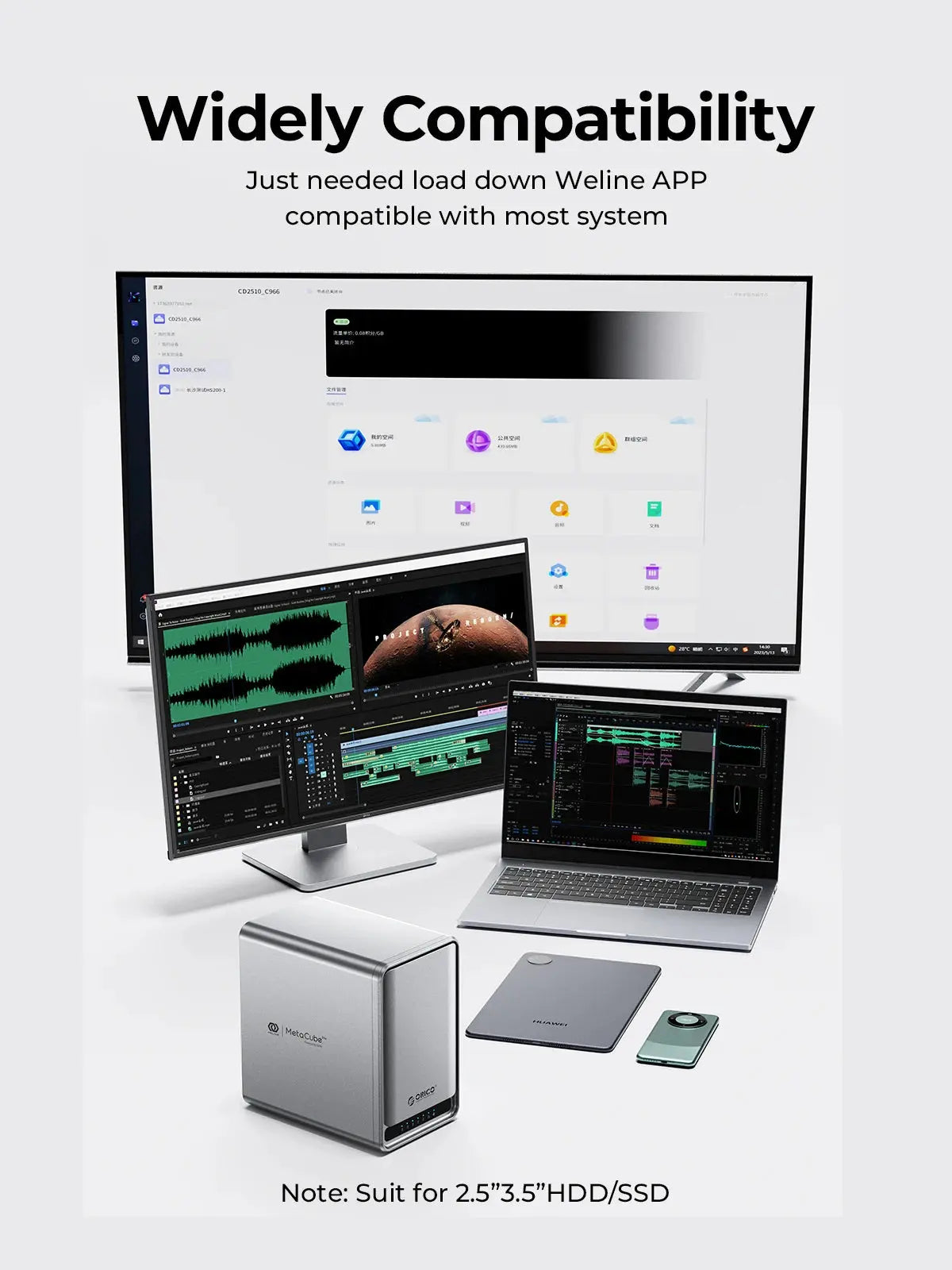 ORICO Personal Network Attached Storage Support Remote Access Share Data Intelligent Classification Automatic Backup 2/5-bay Ai-TechWorld 