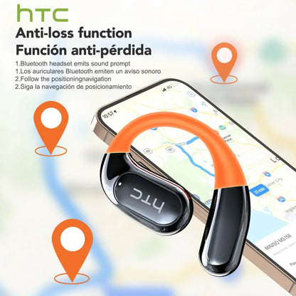 HTC NE27 Wireless Headphones AI Translator Earbuds OWS Sports Bluetooth Earphones Glowing Earhook Customizable Wallpaper Screen Ai-TechWorld 