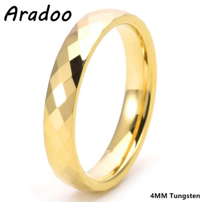 Tungsten Steel Ring Rhombus Luxury Simple Fashion Tungsten Ring Couples Ring Ai-TechWorld 