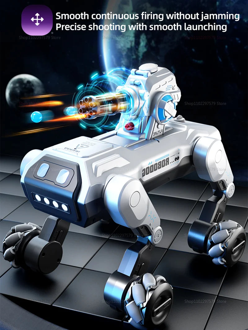 2025 New 2.4G Remote Control Robot Dog with Singing Dancing Follow Mode 360° Rotating launching Cannon Puppy Toys Gifts For Kid Ai-TechWorld 