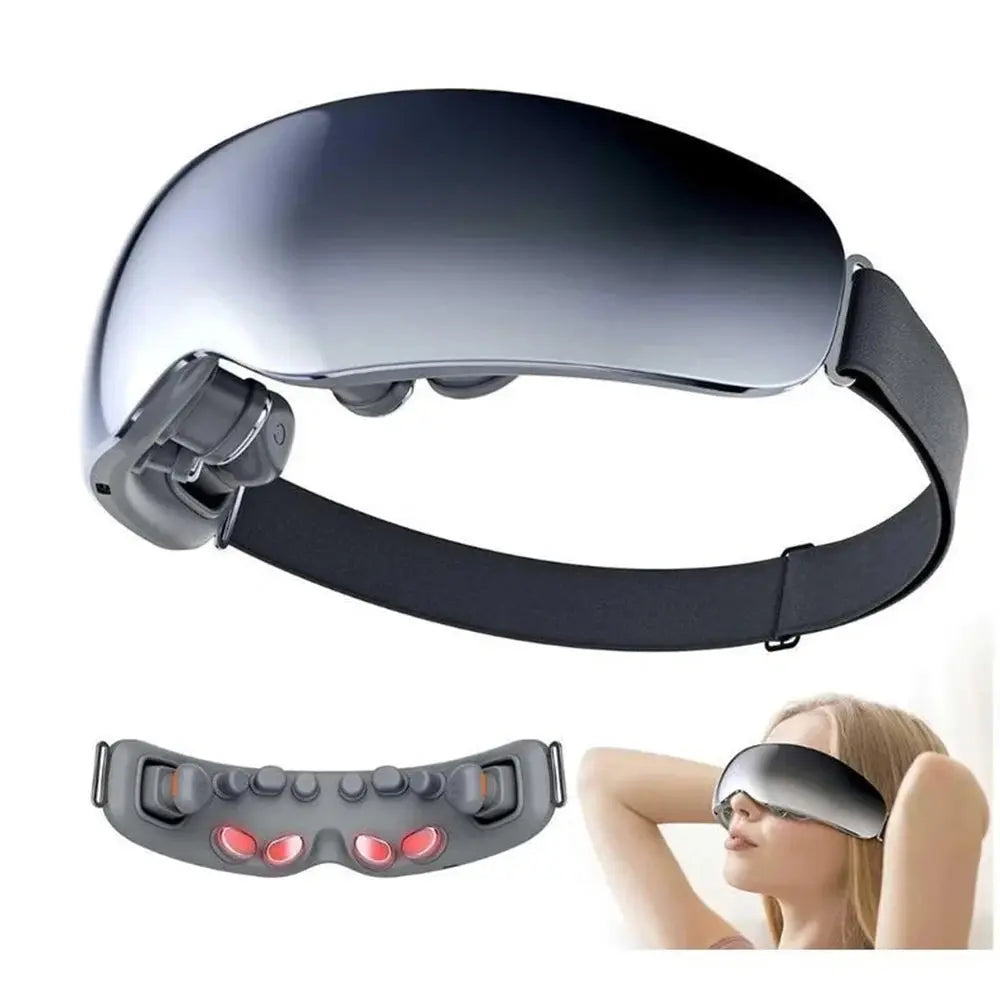 New Eye Massage Device Heating Vibration Eye Massage Instrument Acupressure Eye Massager With 12 Massage Heads Super Relax Ai-TechWorld 