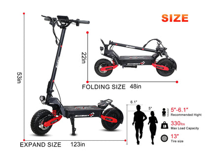 Arwibon GT06 1200W Foldable E-Scooter for Adults -Max Speed 30MPH, 48V 13AH/23.4AH, 11"Off-Road Tires | US Stock, Factory Direct Ai-TechWorld 