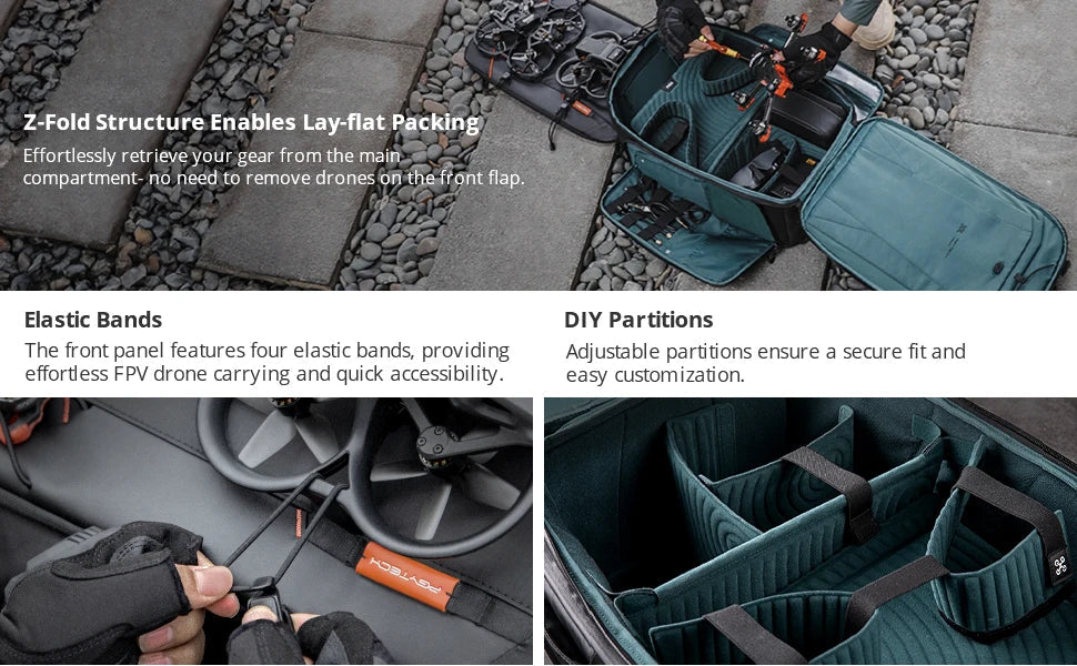 PGYTECH 30L OneMo Drone-Backpack for DJI FPV, Professional Waterproof Backpack Travel Bag for FPV Racing Quadcopter/FPV goggles Ai-TechWorld 