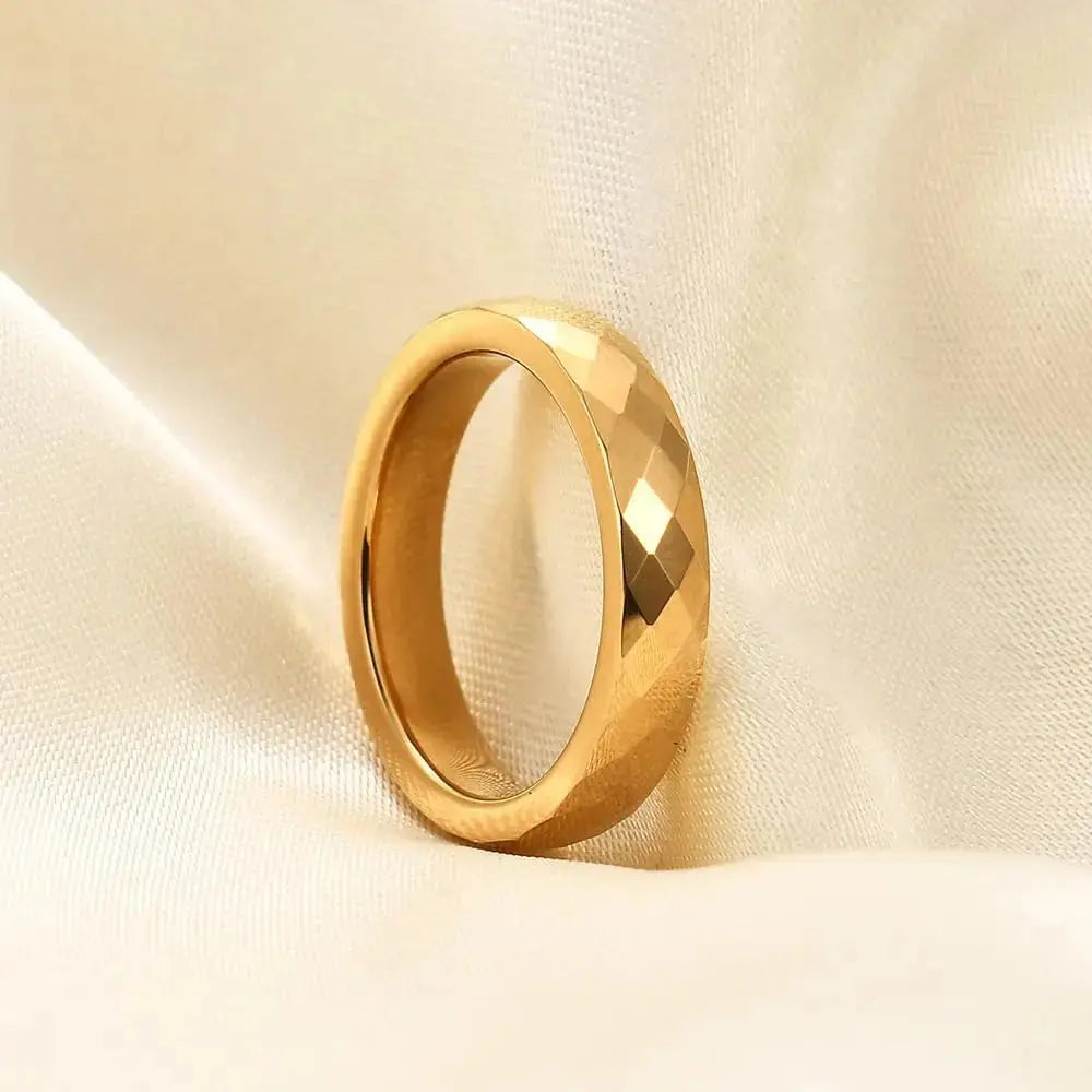 Tungsten Steel Ring Rhombus Luxury Simple Fashion Tungsten Ring Couples Ring Ai-TechWorld 