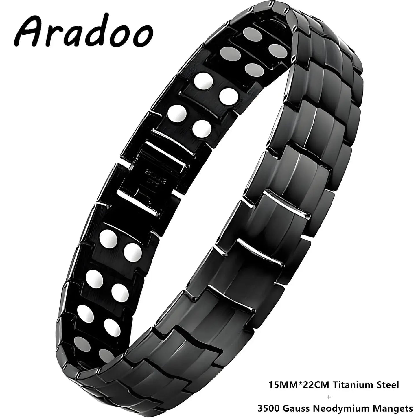 ARADOO Premium Copper Bracelet for Men with Strength 5000 Gauss Magnets Titanium Steel Wristband Jewelry Gifts Ai-TechWorld 